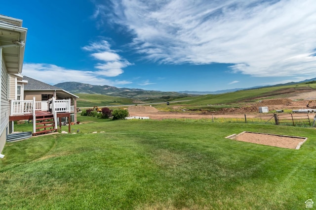 5149 W Rendezvous, Mountain Green, UT 84050 - view of yard with a deck with mountain view and a view of countryside