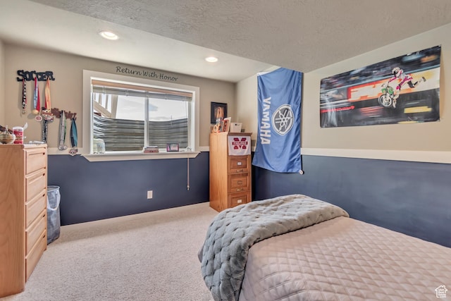 5149 W Rendezvous, Mountain Green, UT 84050 - carpeted bedroom with a textured ceiling and recessed lighting