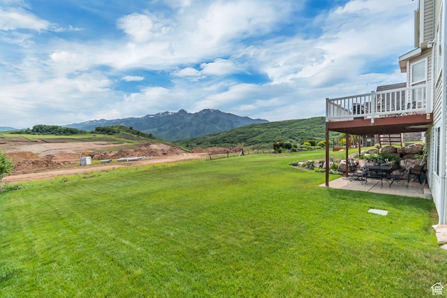 5149 W Rendezvous, Mountain Green, UT 84050 - view of green lawn with a patio and a mountain view