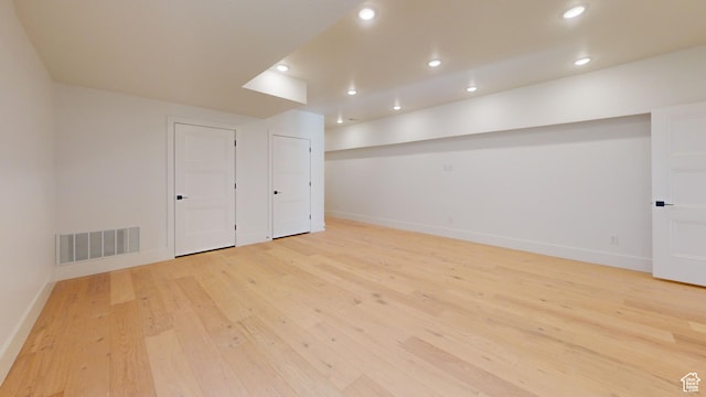 683 N Heritage St, Mapleton, UT 84664 - basement featuring light wood finished floors and recessed lighting