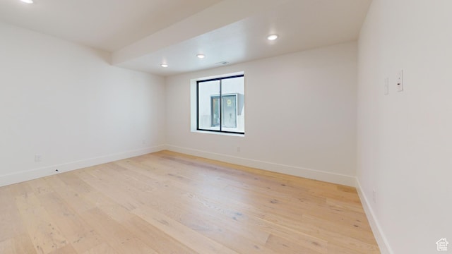 683 N Heritage St, Mapleton, UT 84664 - empty room with light wood finished floors and recessed lighting