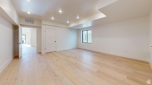 683 N Heritage St, Mapleton, UT 84664 - unfurnished room with light wood-style floors and recessed lighting