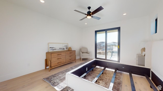 683 N Heritage St, Mapleton, UT 84664 - bedroom with wood finished floors, recessed lighting, and ceiling fan