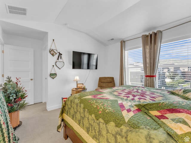 5251 W Linley Ct, Herriman, UT 84096 - bedroom featuring lofted ceiling and light colored carpet