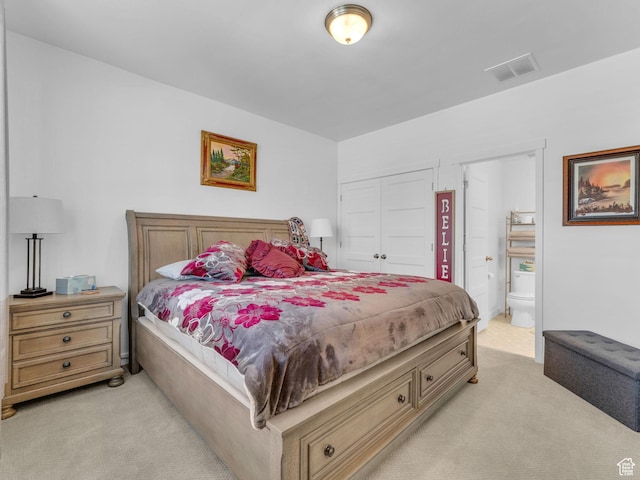 5251 W Linley Ct, Herriman, UT 84096 - bedroom with light carpet, a closet, and connected bathroom