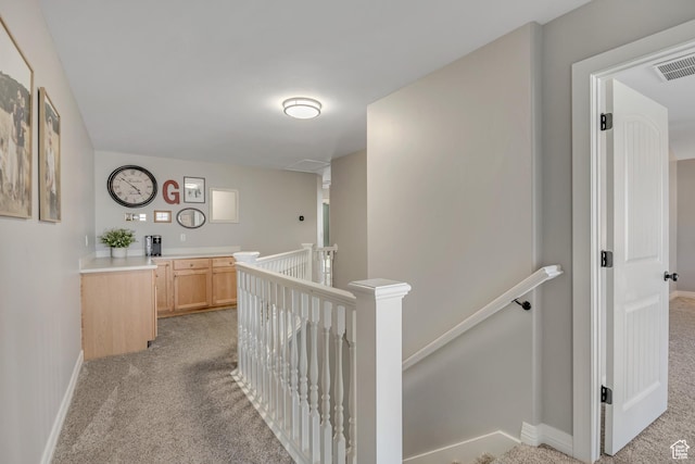 9209 N Prairie Dunes Way, Eagle Mountain, UT 84005 - hallway with an upstairs landing and light colored carpet