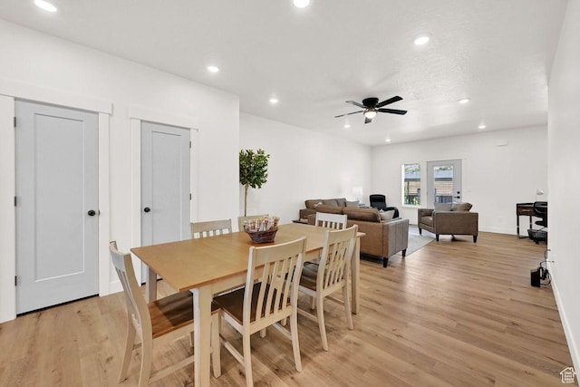 1281 16th St Unit 1281, Ogden, UT 84404 - dining space featuring light wood-style flooring, recessed lighting, and a ceiling fan