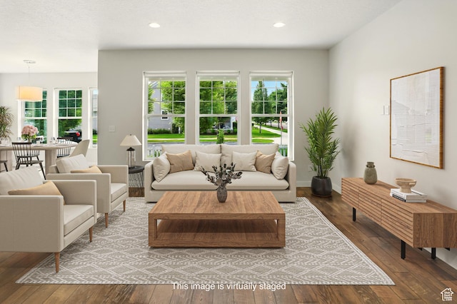 5254 W Burntside Ave, South Jordan, UT 84009 - living area featuring wood-type flooring and recessed lighting