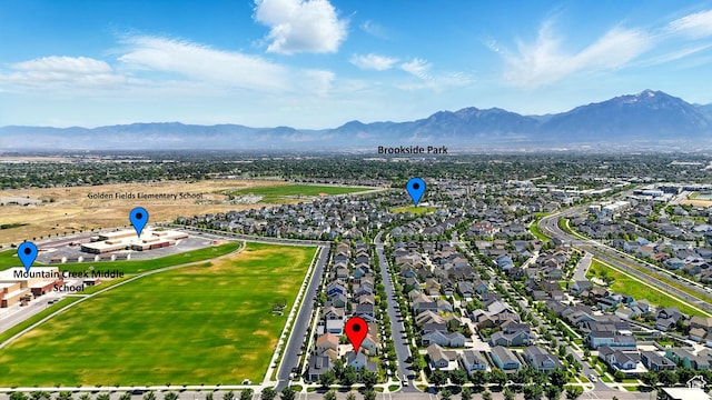 5254 W Burntside Ave, South Jordan, UT 84009 - aerial view of residential area with mountains