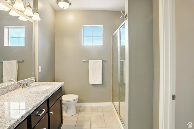 5254 W Burntside Ave, South Jordan, UT 84009 - full bathroom featuring vanity, a shower stall, and plenty of natural light