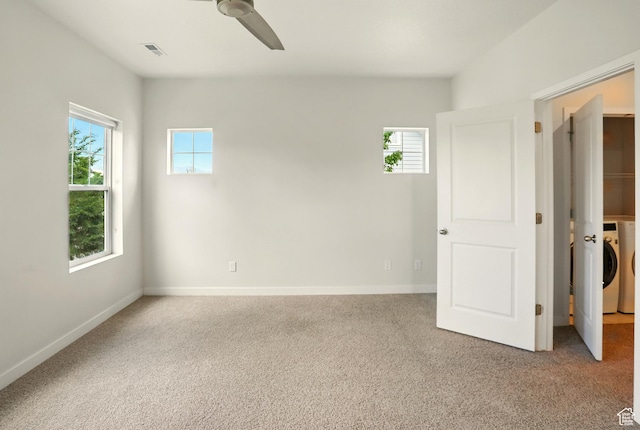 5254 W Burntside Ave, South Jordan, UT 84009 - unfurnished bedroom with carpet, washer / dryer, and ceiling fan