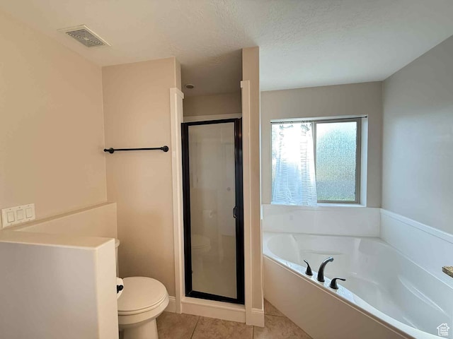 420 N Josephine Ln, Price, UT 84501 - full bathroom featuring a bath, tile patterned flooring, a shower stall, and a textured ceiling