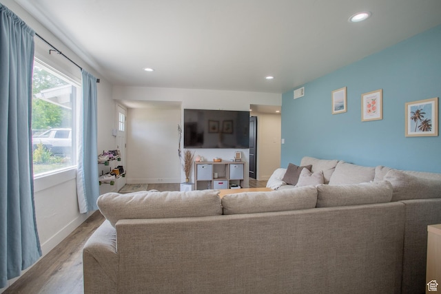 4586 W 4925 S, Kearns, UT 84118 - living area with wood finished floors and recessed lighting
