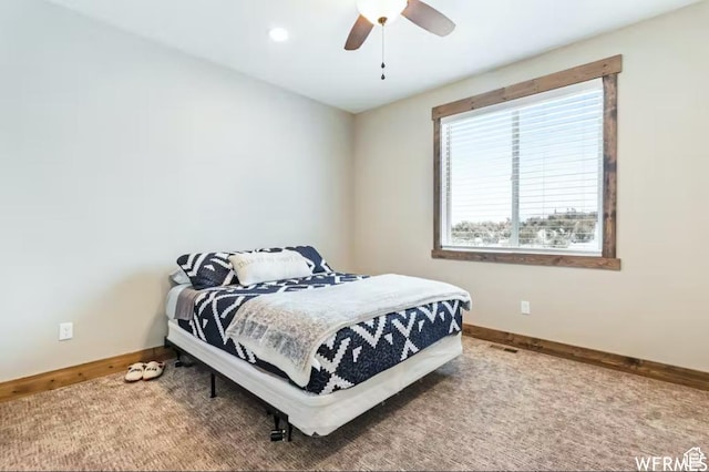 2915 S Golf Course Dr, Garden City, UT 84028 - bedroom with a ceiling fan and carpet flooring