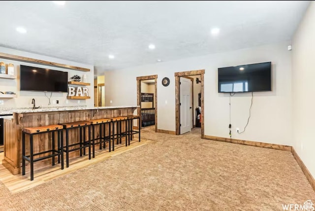 2915 S Golf Course Dr, Garden City, UT 84028 - indoor wet bar with recessed lighting and light carpet