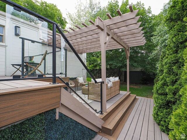 2512 E Redondo Ave S, Salt Lake City, UT 84108 - deck with an outdoor living space and a pergola