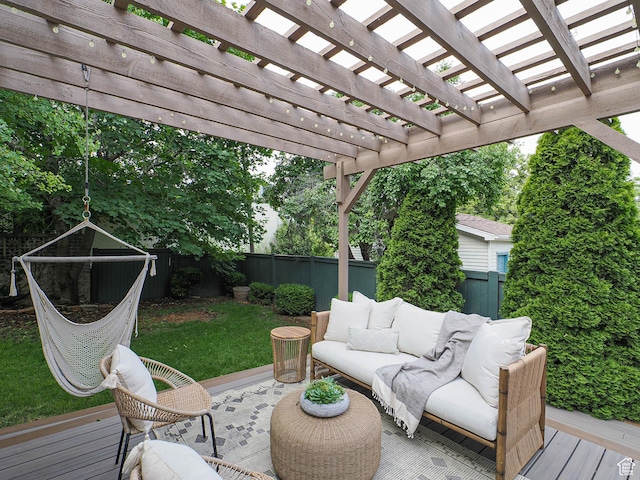 2512 E Redondo Ave S, Salt Lake City, UT 84108 - wooden terrace featuring a fenced backyard and an outdoor hangout area
