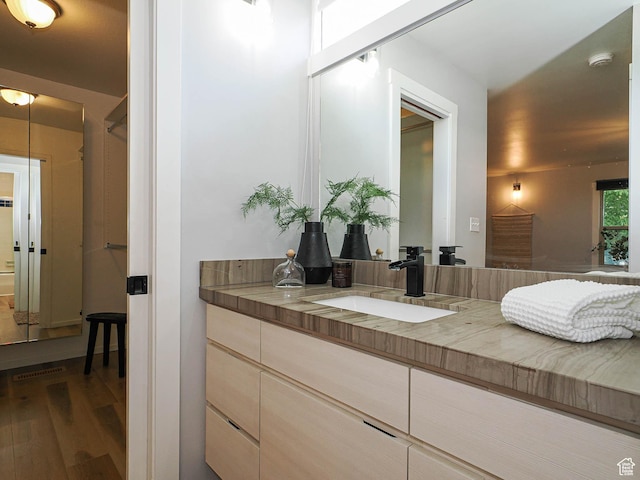 2512 E Redondo Ave S, Salt Lake City, UT 84108 - bathroom with wood finished floors and vanity
