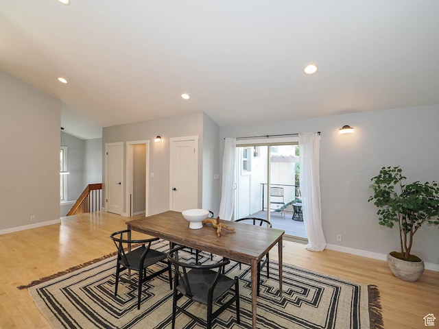 2512 E Redondo Ave S, Salt Lake City, UT 84108 - dining room featuring light wood-type flooring and recessed lighting