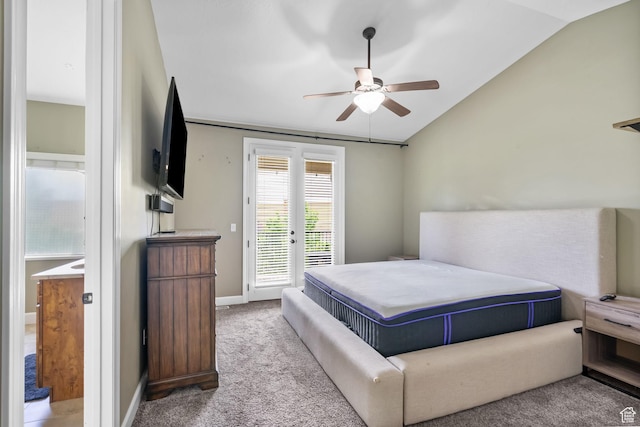 998 W 950 N, Orem, UT 84057 - bedroom with lofted ceiling, access to outside, carpet, and a ceiling fan