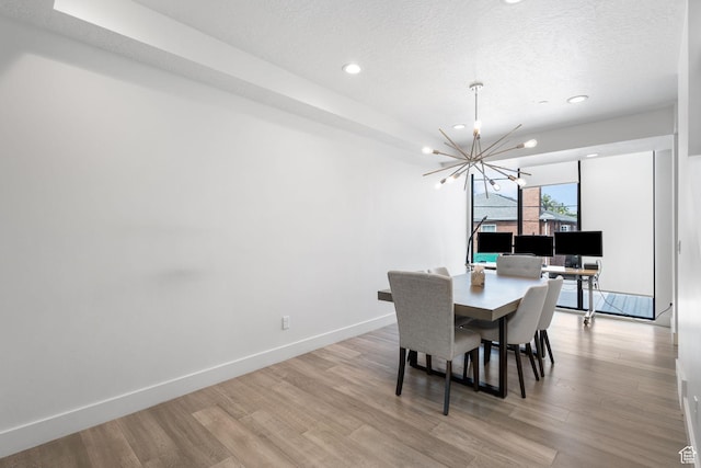 615 E 100 S Unit 1, Salt Lake City, UT 84102 - dining space with a chandelier, light wood finished floors, recessed lighting, and a textured ceiling