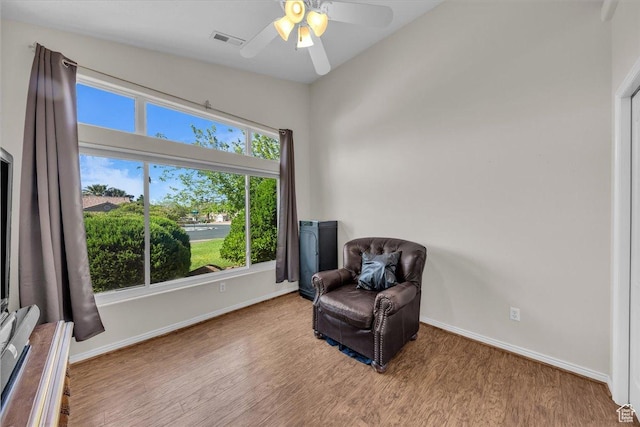 329 E 20 S, Ivins, UT 84738 - living area with wood finished floors and a ceiling fan