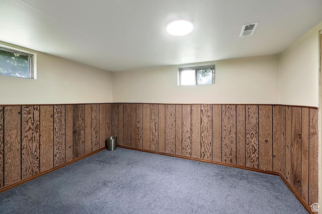 421 S 90 W, Richmond, UT 84333 - below grade area featuring carpet, wooden walls, and a wainscoted wall
