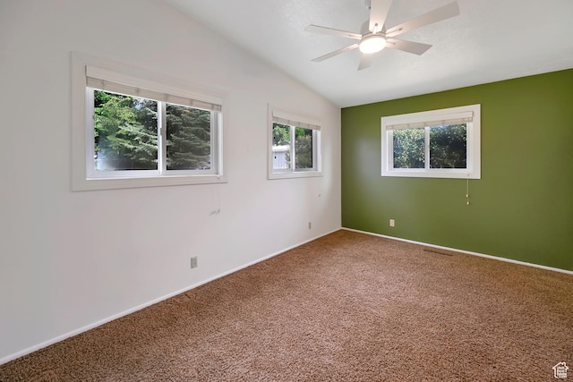 421 S 90 W, Richmond, UT 84333 - carpeted empty room featuring vaulted ceiling and ceiling fan