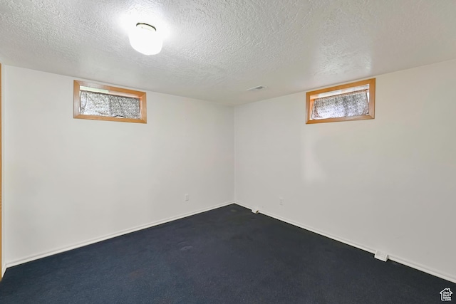 421 S 90 W, Richmond, UT 84333 - basement with a textured ceiling, plenty of natural light, and dark carpet