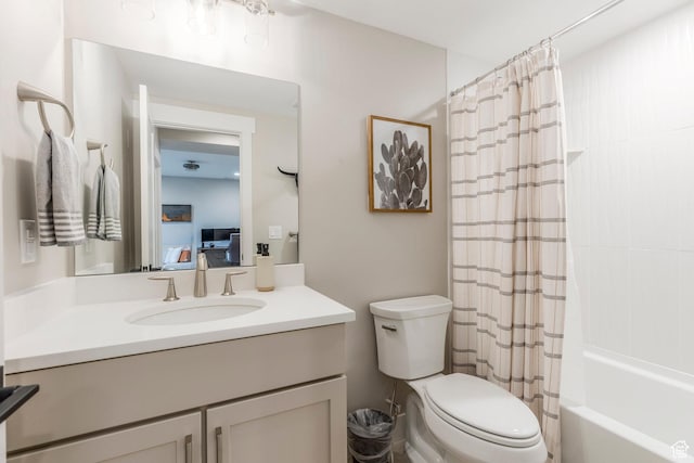 11721 N Shoreline Dr, Hideout, UT 84036 - bathroom featuring vanity, shower / tub combo with curtain, and connected bathroom