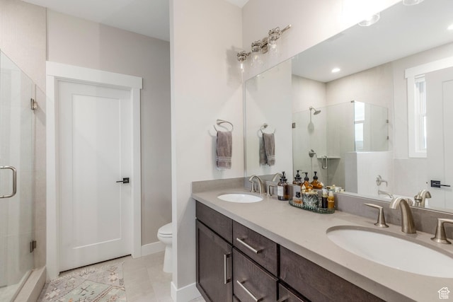 11721 N Shoreline Dr, Hideout, UT 84036 - full bath featuring a stall shower, double vanity, and tile patterned flooring