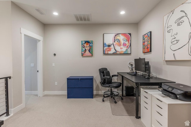 11721 N Shoreline Dr, Hideout, UT 84036 - home office featuring light carpet and recessed lighting