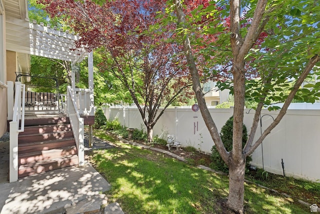 1369 E Farm Dr, Murray, UT 84117 - fenced backyard featuring a pergola