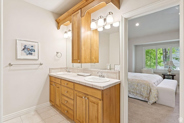 1369 E Farm Dr, Murray, UT 84117 - ensuite bathroom with double vanity and tile patterned flooring