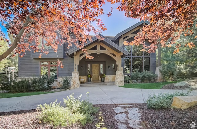 4896 Last Stand Dr, Snyderville, UT 84098 - property entrance featuring stone siding