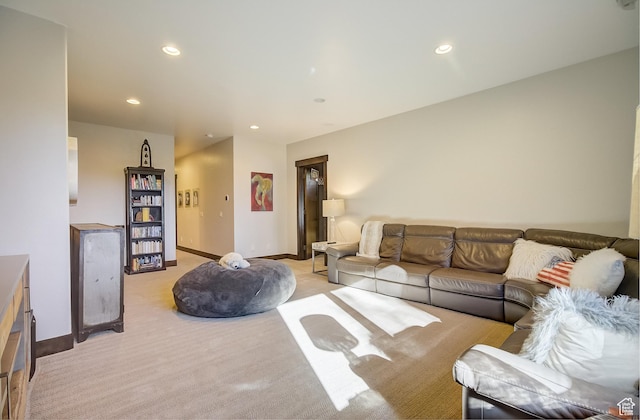 4896 Last Stand Dr, Snyderville, UT 84098 - living room with recessed lighting and light carpet