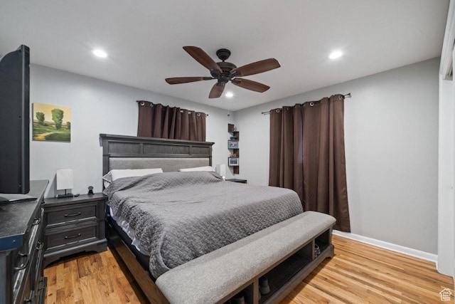 1856 N Alder St, Layton, UT 84041 - bedroom featuring light wood finished floors, recessed lighting, and a ceiling fan
