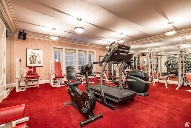 1384 N 450 E, Orem, UT 84097 - workout area featuring crown molding and carpet floors