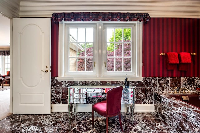 1384 N 450 E, Orem, UT 84097 - dining room with marble look tile flooring and baseboards