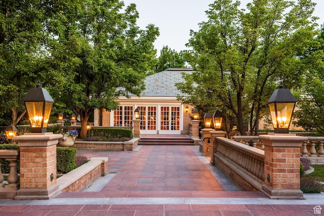 1384 N 450 E, Orem, UT 84097 - view of patio featuring french doors and an outbuilding