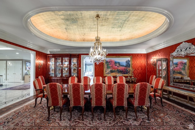1384 N 450 E, Orem, UT 84097 - dining room with ornamental molding, a raised ceiling, and a chandelier