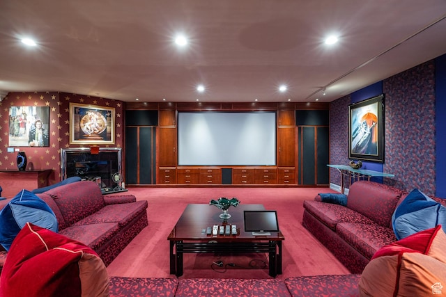 1384 N 450 E, Orem, UT 84097 - cinema room featuring wallpapered walls, carpet, and recessed lighting