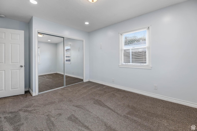 4281 W 5780 S, Salt Lake City, UT 84118 - unfurnished bedroom with carpet, a closet, and recessed lighting