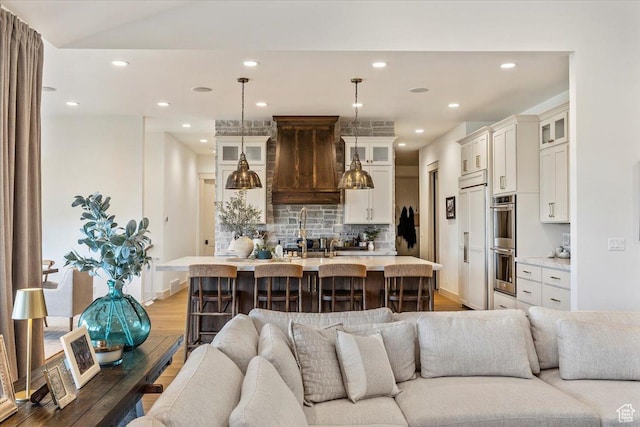 1023 W Lime Canyon Rd, Midway, UT 84049 - living area featuring light wood-type flooring and recessed lighting