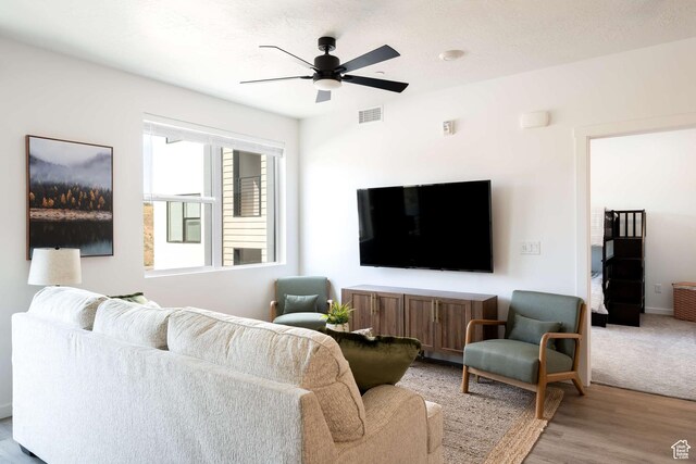 875 W Akoya Pearl St Unit 205, St George, UT 84790 - living room with a ceiling fan and wood finished floors