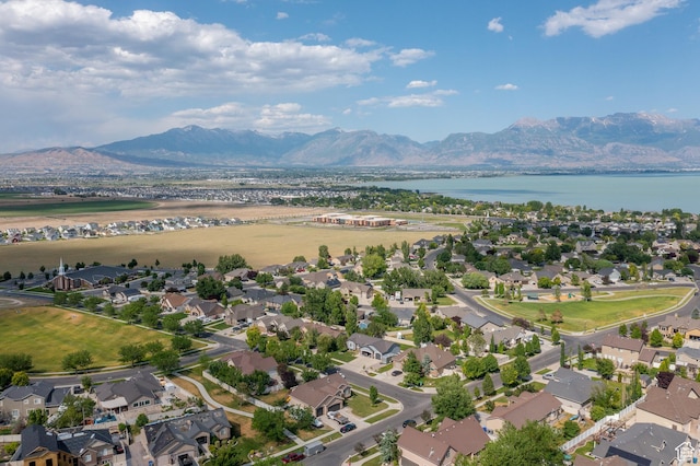 1471 S Sage Bloom Way, Saratoga Springs, UT 84045 - aerial view of residential area with a water and mountain view