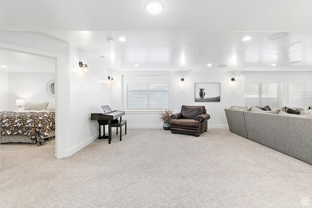 1471 S Sage Bloom Way, Saratoga Springs, UT 84045 - living area featuring carpet and recessed lighting