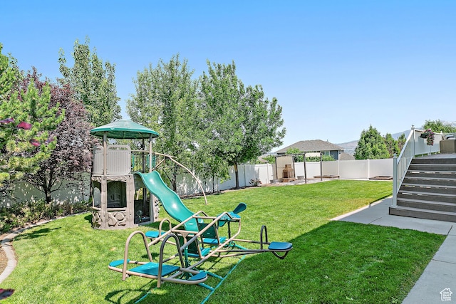1471 S Sage Bloom Way, Saratoga Springs, UT 84045 - fenced backyard featuring stairway