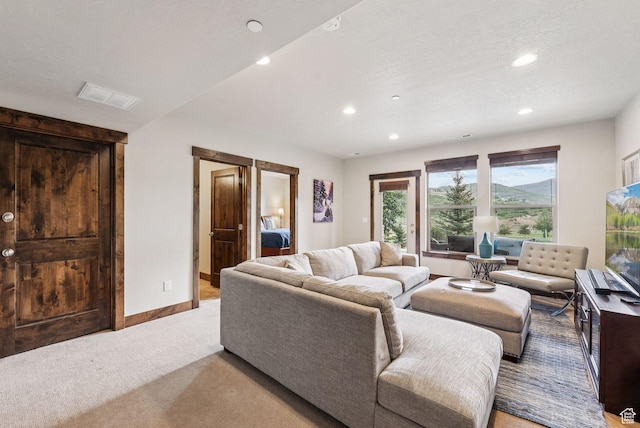 1046 W Abigail Dr, Heber City, UT 84032 - living room with light colored carpet and recessed lighting