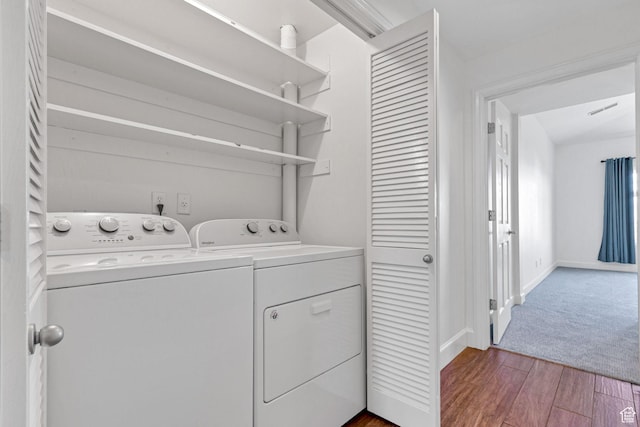 5005 N Edgewood Dr W Unit 301, Provo, UT 84604 - washroom featuring independent washer and dryer and wood finished floors